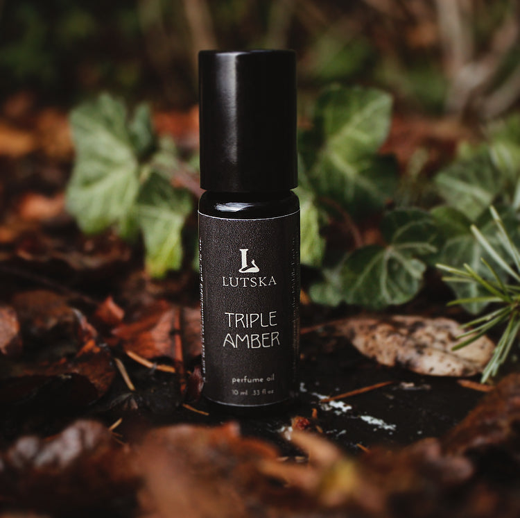 Triple Amber Natural Perfume Oil Handmade in Canada by Lutska Botanica