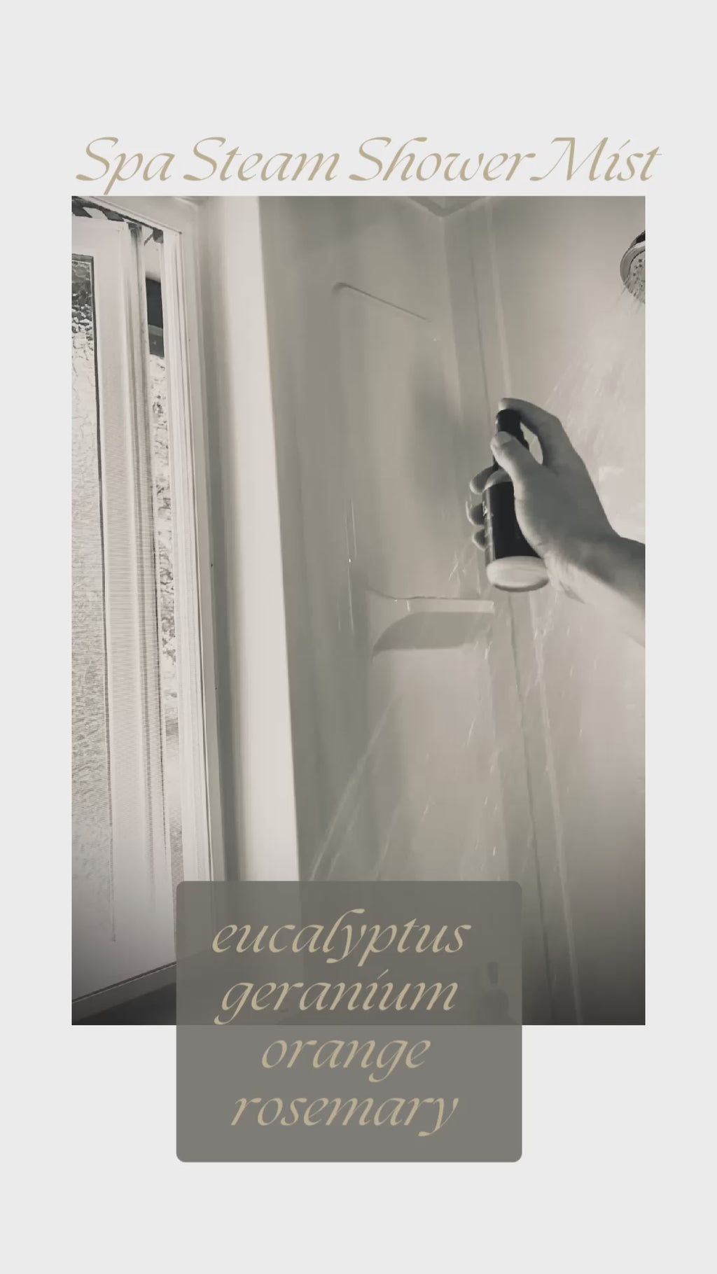 SPA STEAM MIST 🚿 Shower Aromatherapy Spray ~ Eucalyptus, Rosemary, Orange, Geranium