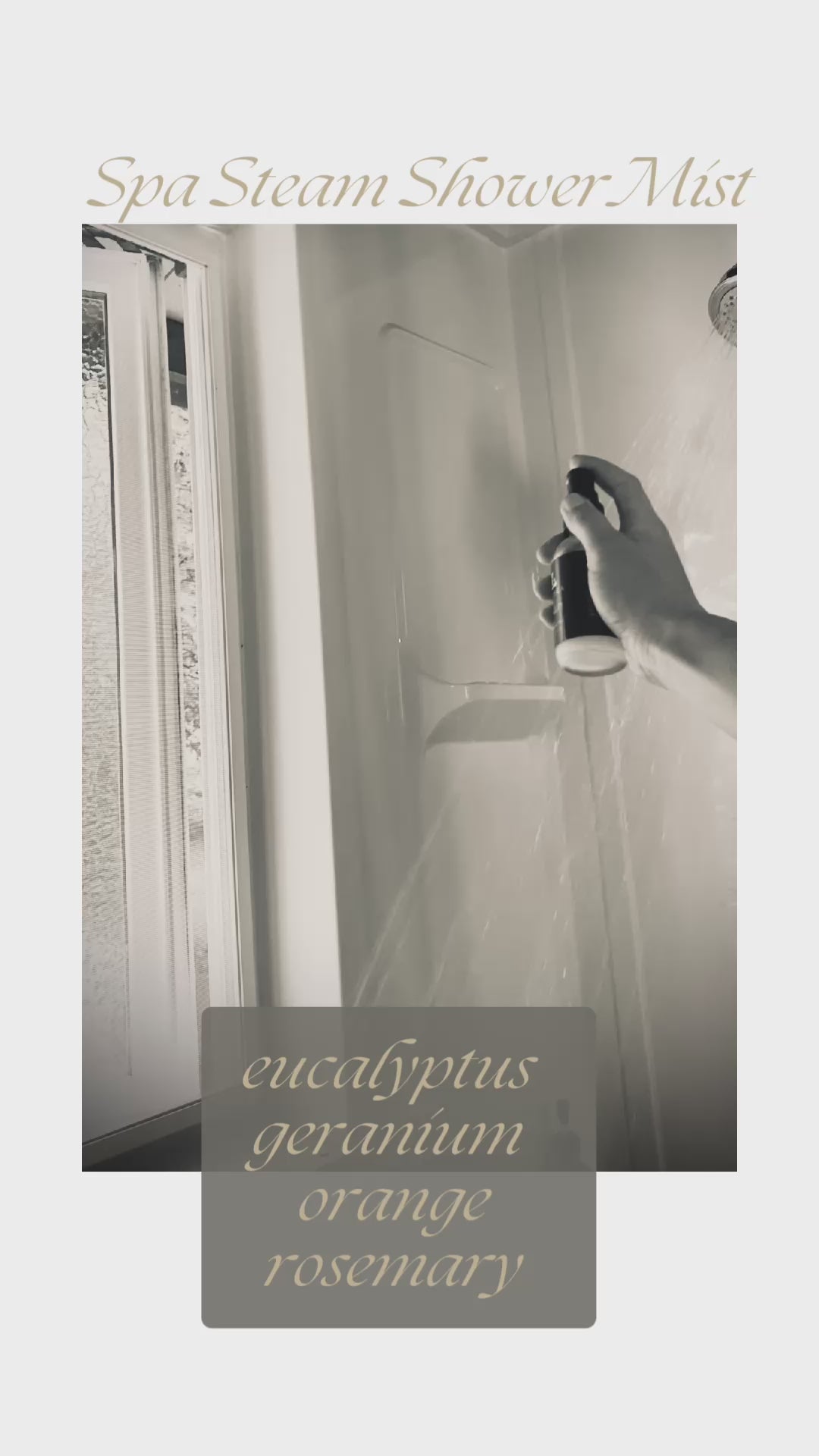 SPA STEAM MIST 🚿 Shower Aromatherapy Spray ~ Eucalyptus, Rosemary, Orange, Geranium