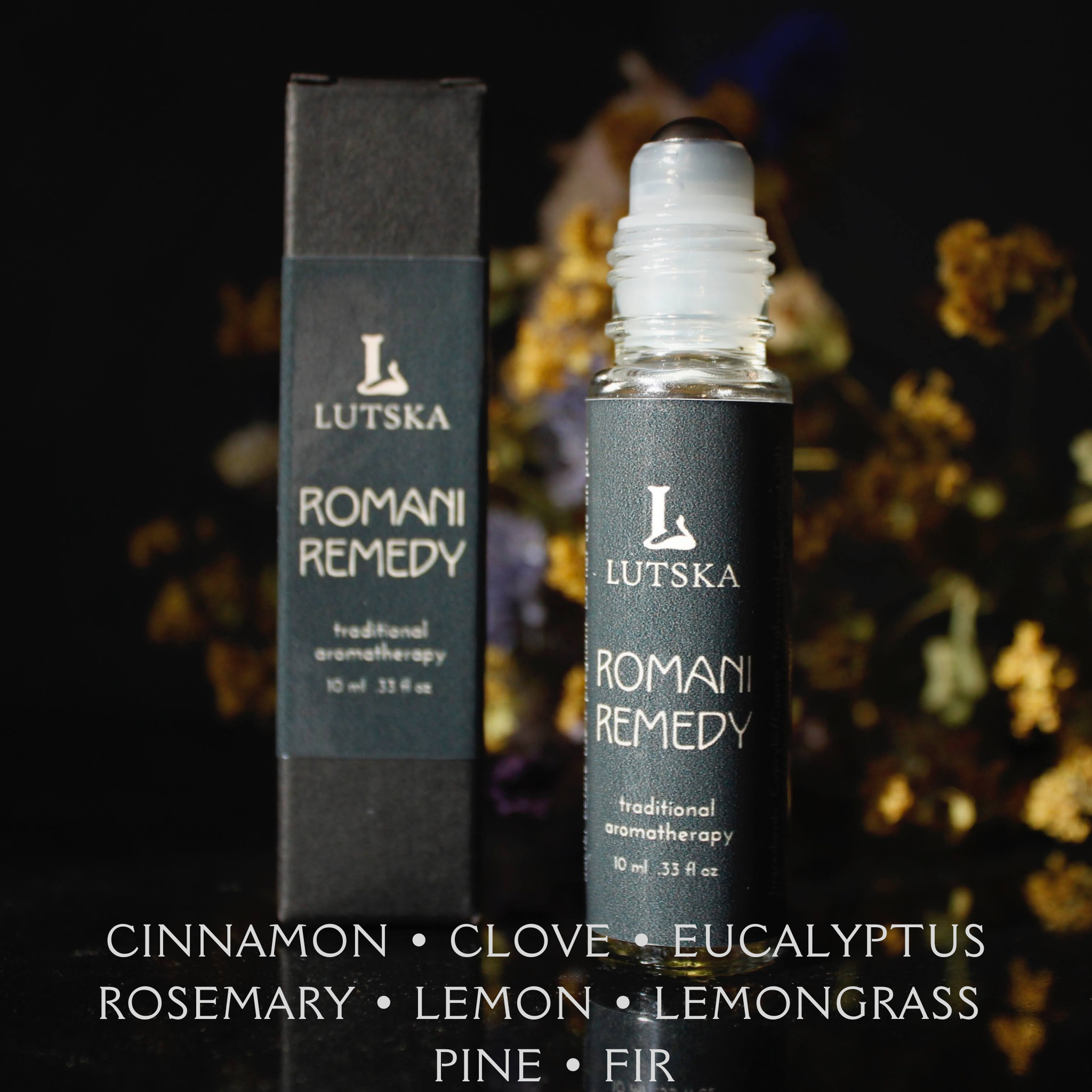 ROMANI REMEDY™ - Aromatherapy Roller ~ Cinnamon, Clove, Eucalyptus, Rosemary, Lemon, Lemongrass, Pine